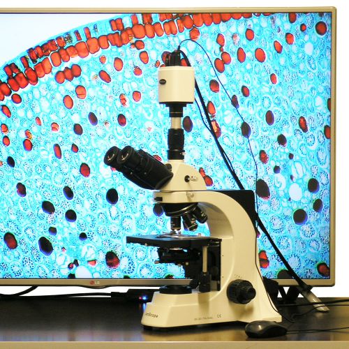 40X-2500X Plan Infinity Laboratory Trinocular Compound Microscope &amp; 1920x1080 HD