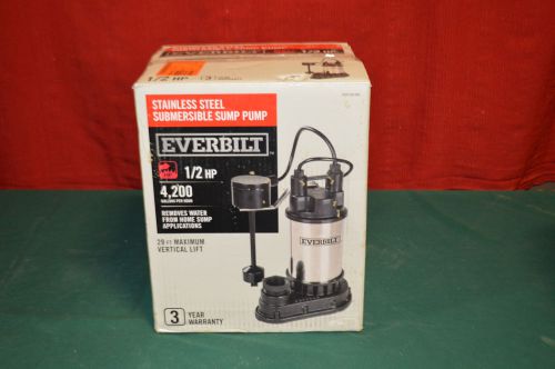 Everbilt 1000026682 1/2 HP Stainless Steel Submersible Sump Pump  333689 H5