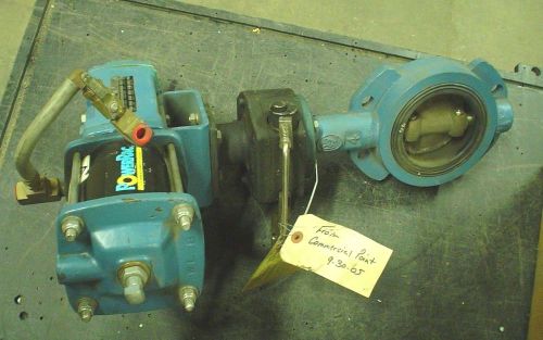 Used dezurik 9441340 w/ powerrac cylinder actuator &amp; 4&#039;&#039; butterfly valve for sale