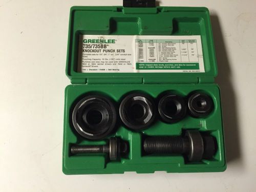 Greenlee ball bearing knockout metal punch set 735bb for sale