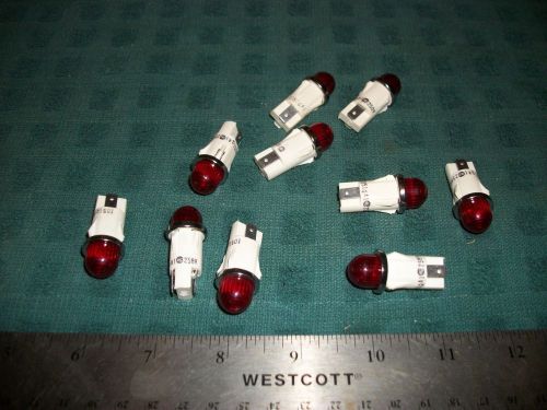 LOT OF SNAP-IN MOUNT #1051QA1 250VAC RED INDICATORS(THEY DO WORK AT 120VAC)! S