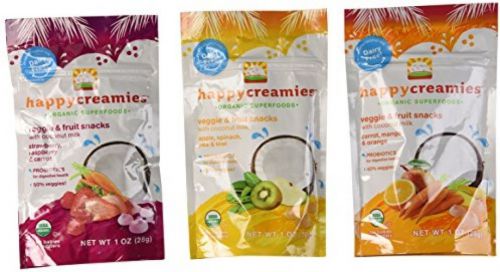 Happy Creamies Organic Superfoods Veggie and Fruit Snacks With Coconut Milk of