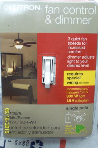 LUTRON AY2-LFSQH-WH Ariadni 3-Speed Fan Control 1-Pole 3-Way WHITE DIMMER