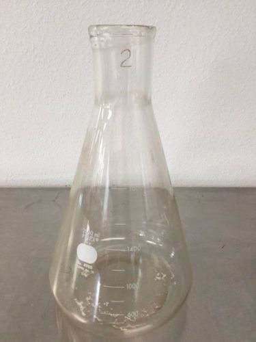 Pyrex Corning Glass 2000mL Conical Graduated Erlenmeyer Flask 4980 2 liter