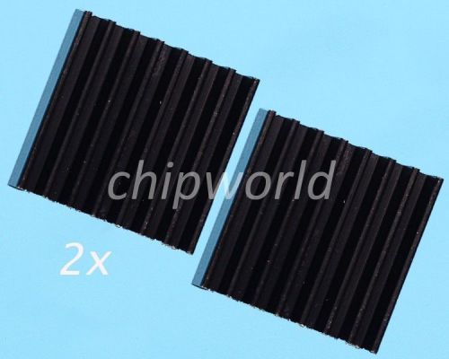 2pcs ic heat sink aluminum 22*22*6mm cooling fin 3m8810 adhesive black for sale