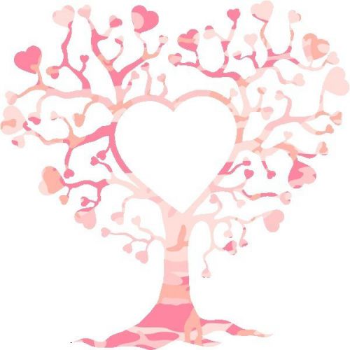 30 Custom Pink Camo Heart Tree Personalized Address Labels