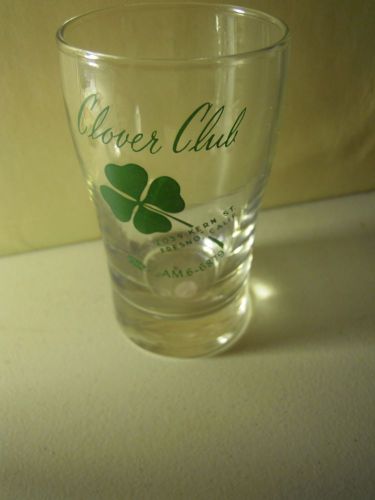 Vintage Clover Club 2039 Kern St. Fresno, California Glass