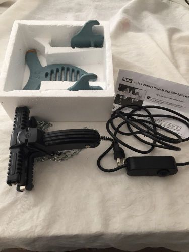 H-1069 Uline Crimper Hand Sealer W/Foot Pedal &amp; Clamps