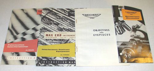 Reichert Microscope 4 Rare Catalogs on Interferometer, Lenses, Nomarski General