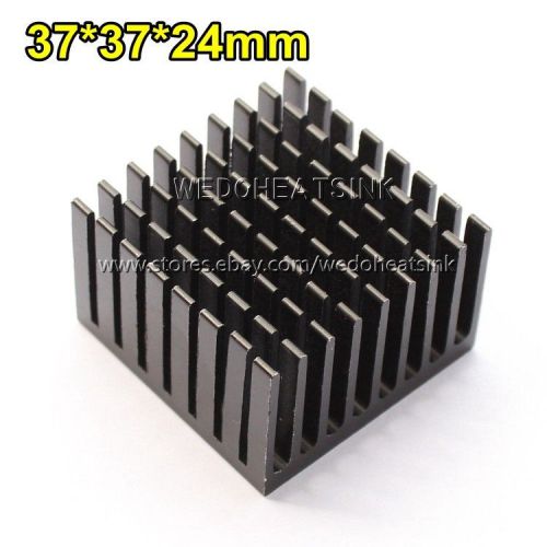 2pcs CPU Radiator Heatsink 37x37x24mm Black Anodized For BGA IC Package