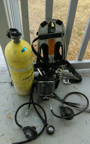 Drager Breathing Apparatus Model PA 80 w/Tank, Face Mask, Regulator, Tank Holder