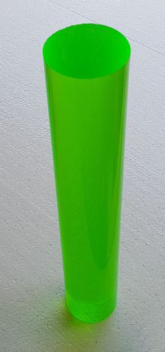 2” DIAMETER CLEAR LIME GREEN ACRYLIC PLEXIGLASS LUCITE ROD 12” INCH 11 7/8&#034; LONG