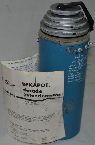 ESI DEKAPOT DP1311 Potentiometer Kelvin-Varley Voltage Divider 3 Decade Dials