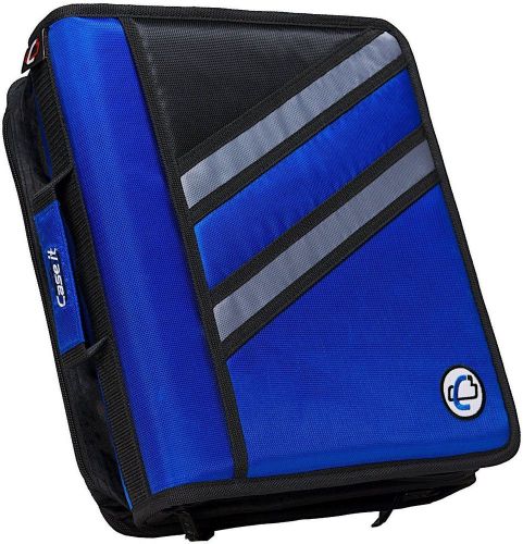 Case-it z-binder two-in-one 1.5-inch d-ring zipper binders, blue, z-176-blu for sale