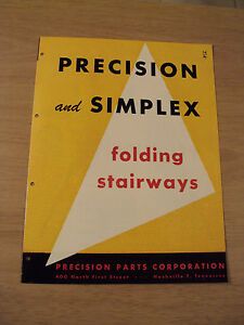 VTG 1950&#039;s Home BUILDING Supply BROCHURE~Precision &amp; Simplex FOLDING STAIRWAYS~