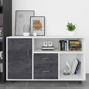 BESSKY 3 Drawer Wood File Cabinet Lateral Organizer Home Office Storage White
