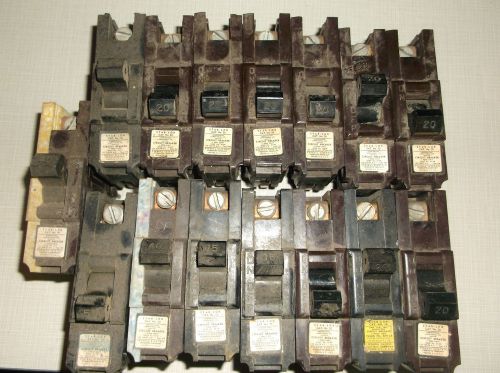 9 circuit breakers type na (2 - 15amp, 13 - 20amp, 2 - 40amp and 2 - 50amp) for sale