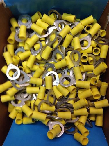 ELECTRO-TERM VINYL YELLOW RING TERMINALS 3/8&#034; Stud Qty 366