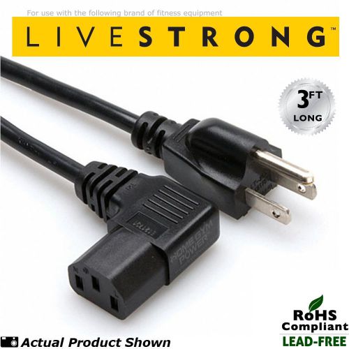 LiveStrong LS15.0E Elliptical Short Run 3&#039; Long Premium Power Cord (w/90° Angle)