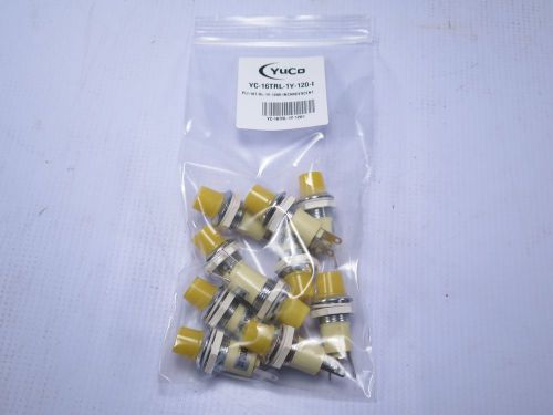 Lot of 10 new yc-16trl-1y-120-i miniature incandescent pilot light 120v ac 16mm for sale