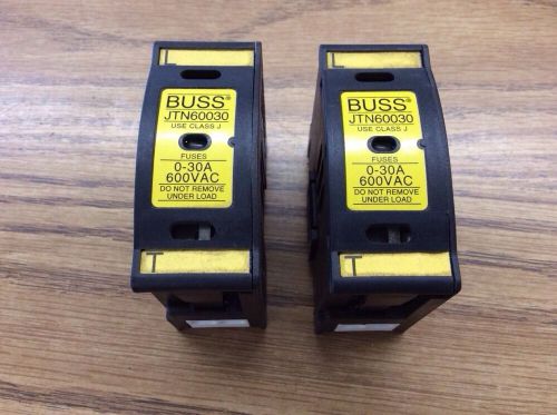 Lot Of 2 Buss JTN60030 Fuse Blocks, 0-30A 600VAC