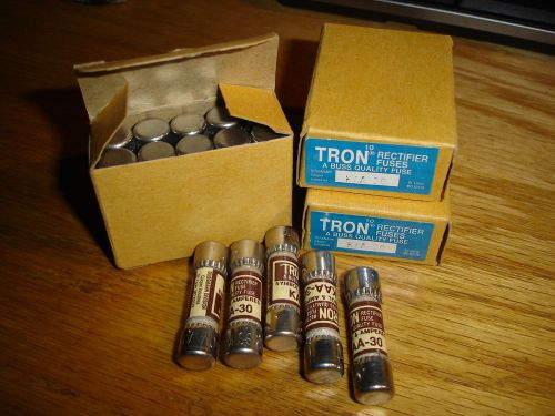 35 x BUSS TRON KAA30  30 AMP KAA 30 130 VOLT RECTIFIER FUSES