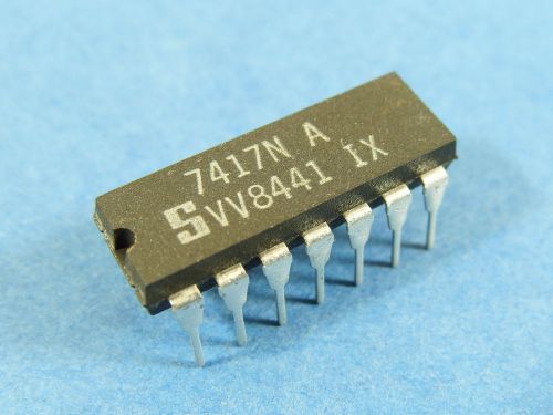 5pcs 7417n, hex buffers, open-collector high voltage outputs, signetics, 7417 ic for sale