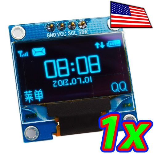 Blue 0.96 inch I2C TWI Serial 128 X 64 OLED Display Module for Arduino