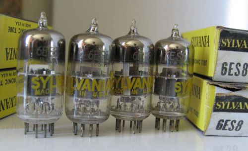 4 NOS Sylvania 6ES8  CV5331 ECC189 TUBES halo Disk getter