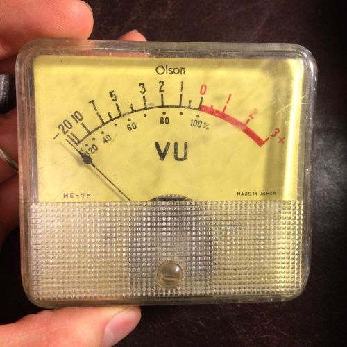 Vintage Olson ME-75 large VU Meter Panel Gauge -20 to +3 DB