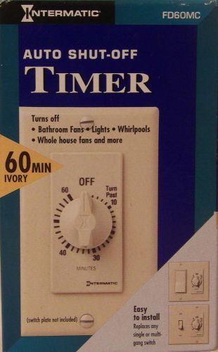 Intermatic Auto Shut-off Timer 60 Min, FD60MC, New in the Box