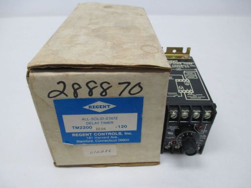 NEW REGENT CONTROLS TM2200-D10S-120 SOLID-STATE DELAY TIMER 120V-AC D296936