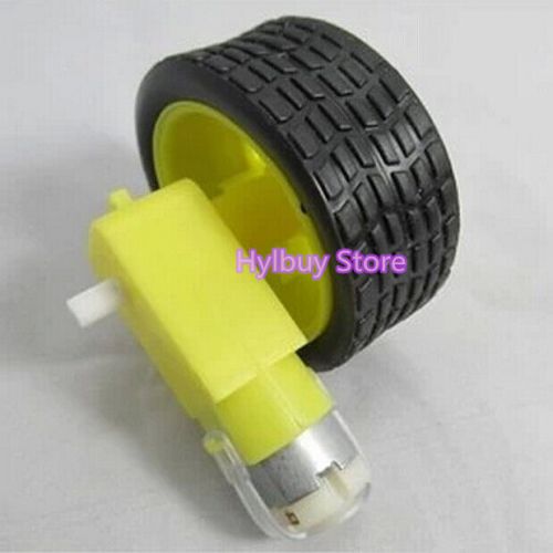 Wheel+bi-shaft slow speed gear motor dc 3v-6v 90rpm project diy smart car robot for sale