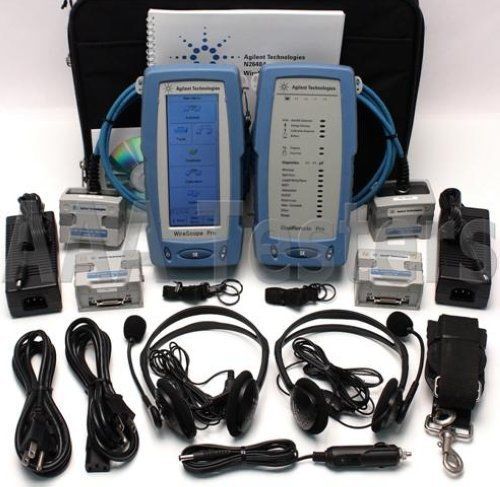 Agilent wirescope pro n2640a-100 lan cable certifier set cat5e cat6 cat6a ghz for sale