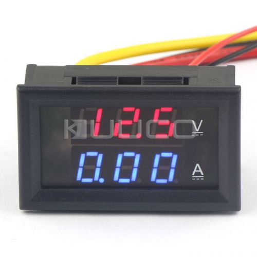 DC 0-300V Voltmeter 0-2A Ammeter Measuring Voltage Current Dual LED Panel Meter