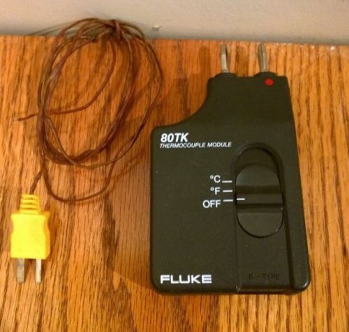 FLUKE 80-TK Thermocouple module. W/temp probe (K type)