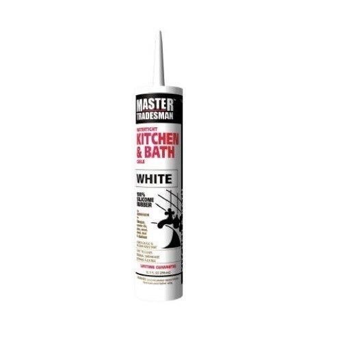 Master tradesman 10.1-oz white kitchen &amp; bath silicone caulk 100% silicone for sale