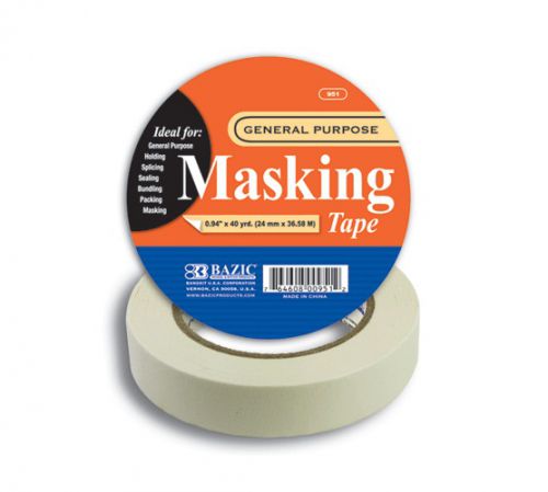 BAZIC 0.94&#034; X 1440&#034; (40 Yards) General Purpose Masking Tape, Case of 36