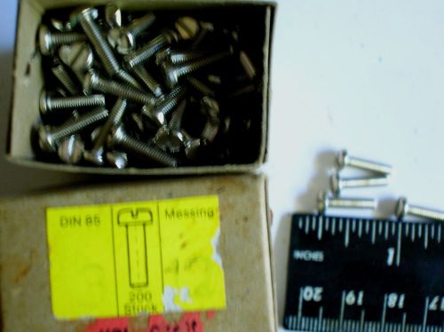 VERNICKELT DIN 85 MESSING NICKLE METEL BOLT 3/32&#034; THREADED  1400 EA NEW