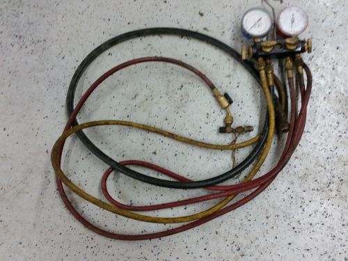 2 Sets of  Freon Refrigerant Manifold Gauges  Hoses AC HVAC   Diagnostic Leak