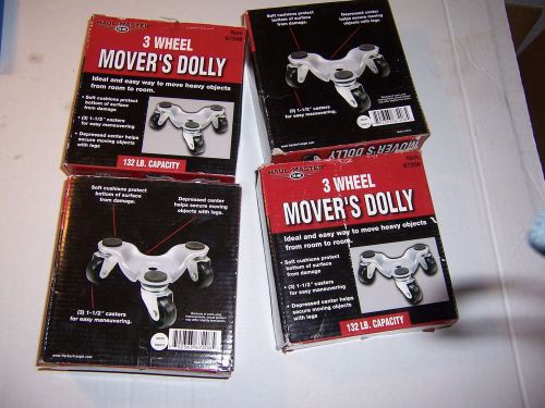 HAUL MASTER 3 WHEEL MOVERS DOLLYS NEW SET OF 4 132 LB.CAPACITY