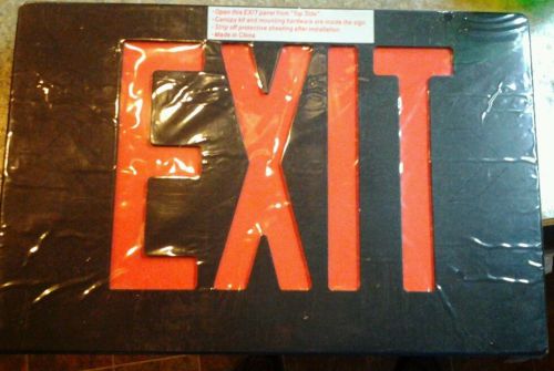 EMERGENCY EXIT SIGN LED premier item  e1024brn BLACK FACE DIE CAST