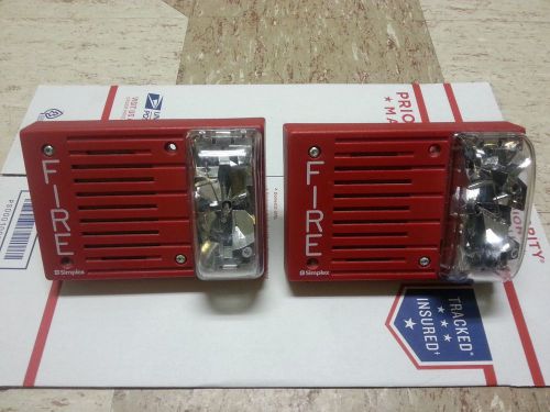 Lot of 2 simplex grinnell 4903-9148 fire alarm system horn strobe 30cd speaker for sale