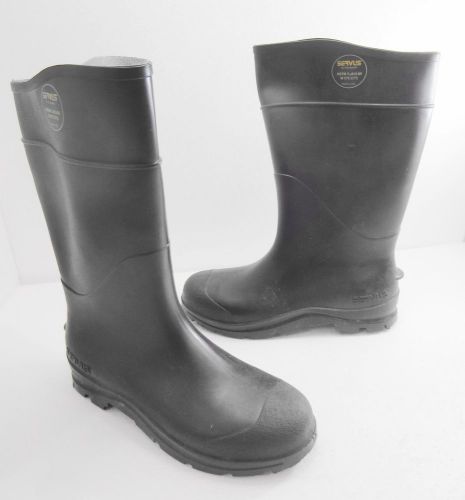 Servus Honeywell Black Steel Toe Rubber Safety Boots Mens 12 ATSM F2413-05 USA