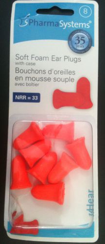 PharmaSystems 8 Soft Foam uHear Large Sleep Ear Plugs NRR=33 *New*Open Box*