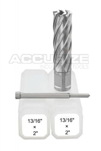 2 pcs 13/16&#034;x2&#034; hss annular cutter cutting depth 2&#034;, w/ 2 pcs of pilot pin, #a09 for sale