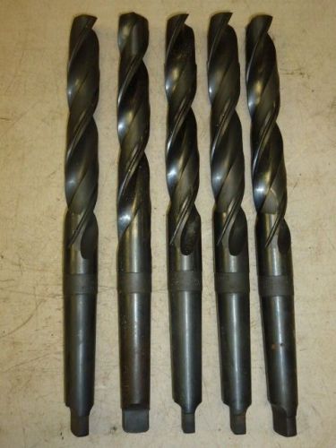 NOS! LOT of (5) MORSE HSS STEP DRILL BITS, 31/32&#034; x 1.003&#034;, 3MT SHANKS