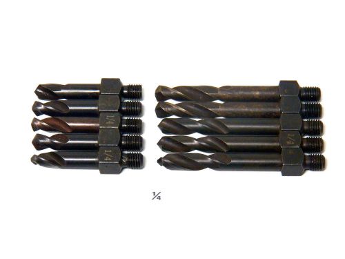 10 piece1/4&#034;,  1/4-28 threaded drill bit lot - new - usa made for sale