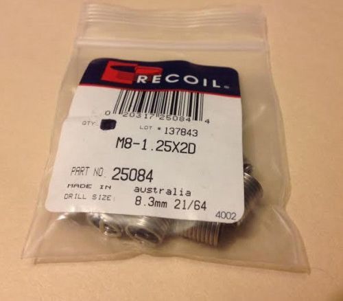 M8-1.25 x 2d thread inserts helicoil- recoil 25084 - metric thread repair- 5 pcs for sale
