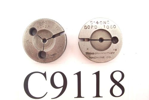 5 - 40 NC THREAD RING GAGE GO PD .1060 NO GO PD .1054 LOT C9118